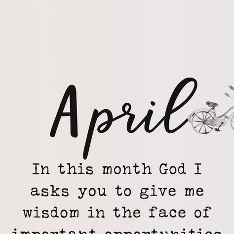 Karla S (K.S) on Instagram: "April  In this month God I asks you to give me wisdom in the face of important opportunities and decisions; so that my plans will be to your liking.  And may it be of abundance and blessings to me and my loved ones. Amen #april #spring #thankyougod  #opportunities #plans #wisdom  #abundance #blessings   #positivity #successquotes #quoteoftheday #instaquote #dailyquotes #quotesaboutlife #quotestoliveby #wisewords #wisdom #inspirationalquotes #successquote #lifequotes #instaquote ✨💛✨🚴🏻✨💛✨" April Quotes, Thank You God, S K, Daily Quotes, Success Quotes, Wise Words, Favorite Quotes, Quote Of The Day, Quotes To Live By