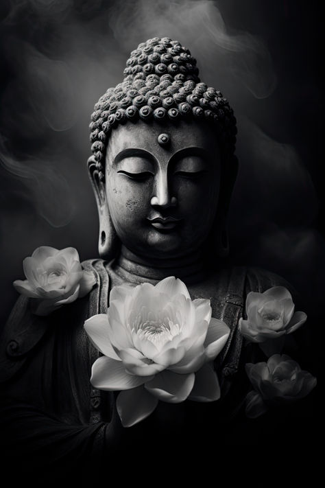 #buddha, #buddhaart, #buddhism, #mediatation, #buddhadecor Gautama Buddha Hd Wallpapers, Buddha Black And White, Black And White Buddha, Buddha Background, White Buddha, Buddha Black, Buddha Art Drawing, Buddha Decor, Hd Background Download