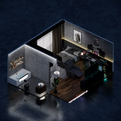 Dark theme Bedroom ♠️ Room size : 5.5x5.25 meters Project Location : Kuwait 🇰🇼 2024 @dopegamingsetup For design Enquiries visit the link in Bio ! #3Droom #gamingsetups #setupinspiration #setups #cleansetups #desksetup #setupgamer #darktheme #gamingroom #gamingroomdesign #darkbedroom #gamer #bedroomdesign #gamingbedroom Dark Theme Bedroom, Bedroom Gaming, Gaming Bedroom, Gamer Bedroom, Hypebeast Room, Theme Bedroom, Room Vibes, Dragon Nest, Dark Bedroom