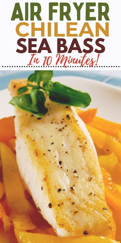 Learn the best way to cook Chilean Sea Bass with this simple air fryer recipe. Perfectly seasoned and cooked to flaky perfection in just minutes, this dish offers a healthy and delicious meal option for seafood lovers. The air fryer ensures an even cook and retains all the juicy flavors of the sea bass. Whether you're looking for a quick weeknight dinner or an impressive dish for guests, this air fryer Chilean Sea Bass is the best! Seabass Recipe Airfryer, Sea Bass Air Fryer Recipes, Sea Bass Recipes Healthy, Cooking Sea Bass, Sea Bass Recipe, Bass Recipe, Sea Bass Recipes, Seafood Recipe, Air Fryer Recipe