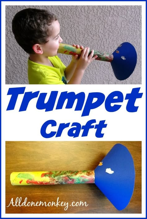 Trumpet craft to celebrate the Baha'i holiday Birth of Baha'u'llah Trumpet Craft, Music Instruments Diy, Instrument Craft, Music Activities For Kids, Homemade Musical Instruments, Homemade Instruments, Music Study, Music Week, Diy Instruments