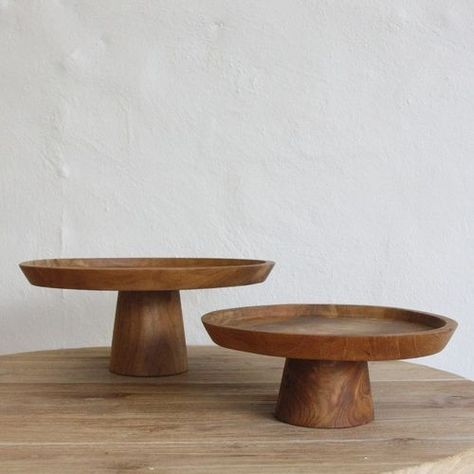 Entertaining Platters, Wooden Cake Stand, Candle Wall Art, Wooden Cake Stands, Statement Chairs, Essential Oils Gifts, Interior Minimalista, Wooden Cake, Teak Table