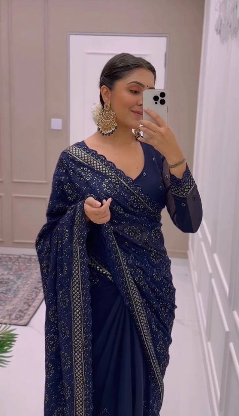 saree for women Blue Sequin Saree, Ruffle Lehenga, Indian Wedding Sari, Navy Blue Saree, Sari Shop, Diwali Dresses, Designer Sari, Sequence Saree, Sequin Saree