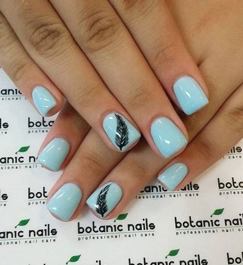 Feather Nail, Dot Nail Art Designs, Feather Nail Art, Botanic Nails, Blue Nail Art Designs, Lace Nail Art, Feather Nails, Metallic Nail Art, Baby Blue Nails