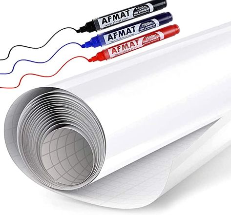 Amazon.com : White Board Wallpaper, White Board Roll, Stick on White Boards for Wall, 1.44x11ft Peel and Stick Dry Erase Roll, Stain-Proof, Super Sticky Whiteboard Sticker Wall Decal for Wall/Table/Door,3 Markers : Office Products Fun Classroom Games, Whiteboard Sticker, Board Wallpaper, White Boards, Dry Erase Wall, Chalkboard Decal, Whiteboard Marker, Wallpaper White, Sticker Wall