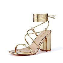 Metallic High Heels, Low Block Heel Sandal, Ankle Wrap Heels, Heels Strappy, Tie Up Sandals, Tie Up Heels, Lace Up Block Heel, Gorgeous Heels, Square Toe Sandals