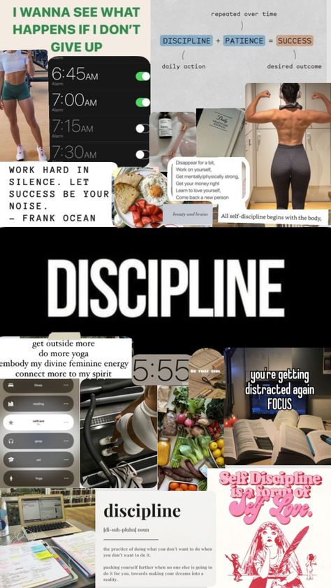 Self-discipline vision board #discipline #motivation #workout #study #studyaesthetic #aesthetic #healthy #fitinspo #visionboard self discipline motivation vision board workout study fitness inspiration study aesthetic healthy Vision Board Workout, Motivation Vision Board, Fitness Discipline, Prayer Vision Board, Discipline Motivation, Vision Board Collage, Fitness Vision Board, Practicing Self Love, Study Aesthetic