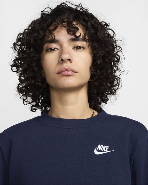 Nike Sportswear Club Fleece Women's Crew-Neck Sweatshirt. Nike.com Fleece Women, Nike Crew Neck, Nike Sportswear Club Fleece, Sweatshirt Nike, Nike Sweatshirts, Nike Sportswear, Christmas List, Crew Neck Sweatshirt, Free Delivery