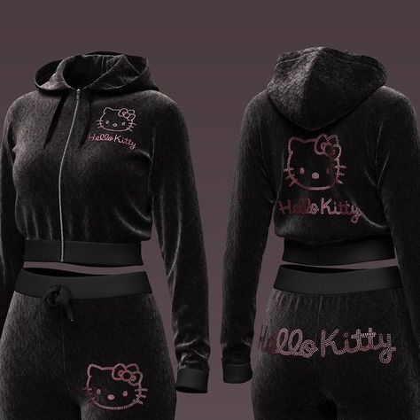 ♡❀˖⁺. ༶ ⋆˙⊹❀♡ on Instagram: "Hello Kitty Rhinestone Velvet Tracksuit 💖✨ LINK IN BIO TO SHOP 🛍️" Lux Loungewear, Hello Kitty Suit, Velvet Tracksuit Outfit, Hello Kitty Tracksuit, Rhinestone Tracksuit, Velvet Sweatsuit, Hello Kitty Rhinestone, Loungewear Aesthetic, Love Core