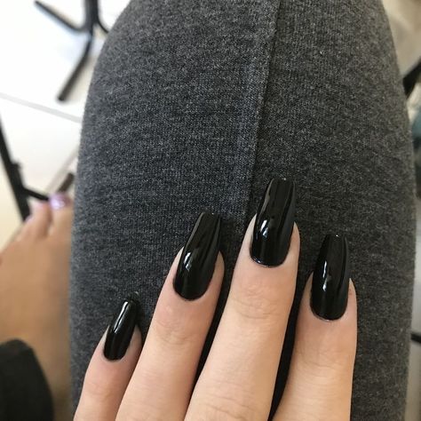 Black Nails Aesthetic Dark, Long Squoval Nails, Black Ballerina Nails, Black Nails Square, Black Nails Aesthetic, Nail Designs For 2023, The Best Nail Designs, Long Black Nails, Best Nail Designs