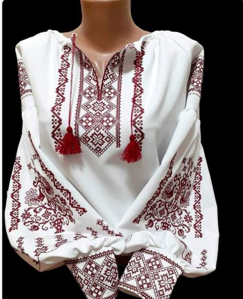 Traditional White Blouse With Machine Embroidery, White Traditional Blouse With Machine Embroidery, Fashion Tops Blouse Unique, Mexican Traditional Clothing, Elegant Skirt Outfits, Ukraine Clothing, Slavic Clothing, Polish Clothing, Ukrainian Clothing