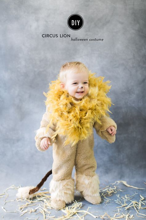 Circus Family Costume, Baby Lion Costume, Family Costumes Diy, Lion Halloween Costume, Lion Halloween, Easy Couple Halloween Costumes, Circus Lion, Diy Halloween Games, Baby Kostüm