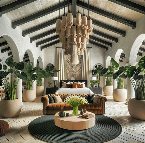 🇲🇽 NEW PROJECT: My @giLherrera twist of Modern Mexican Hacienda Bedroom with a VERY Tulum VIBE!! (READ Details Below ⬇️⬇️⬇️) DETAILS: I’m enjoying the 100% Mexican Artisan Statement Tassel Chandelier, Limewash painted walls, 100% Mexican Artisan Macrame Wall Decor, Jute accents, & 100% Mexican Artisan Exotic Parota Wood Coffee Table (unvarnished), White Calla Lilies for that Elegant Mexican Touch (My Favorite Flower): what do you think? At CoLores Decor Our team is constantly experimenting... Modern Mexican Hacienda, Hacienda Bedroom, White Calla Lilies, Tassel Chandelier, Wood Coffee Tables, Mexican Hacienda, Limewash Paint, Modern Mexican, Showroom Display