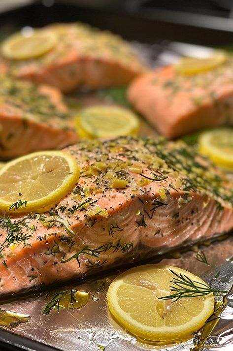 Greek Salmon Recipes, Greek Salmon Recipe, Salmon With Lemon And Dill, Greek Salmon, Salmon With Lemon, Baked Salmon Recipe, Lemon Salmon, Healthy Baked, Salmon Dishes