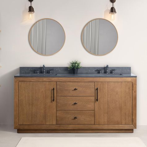 PRICES MAY VARY. 【Quality Construction】- This 72" Double Sink Vanity features an MDF base, solid wood frame with original wood grain, making it the perfect combination of elegance and value. Ceramic basins and integrated countertops can better adapt to humid environments, ensuring the service life of the cabinets, making them practical and beautiful. 【Ample Storage Space】- Our bathroom and laundry room cabinets offer multiple separate spaces, including drawers, to help you neatly organize and st Limestone Countertops, Bathroom Sink Cabinets, Vanity Art, Mdf Cabinets, Wood Bath, Brown Cabinets, Double Sink Vanity, Double Sink Bathroom, Double Sink Bathroom Vanity