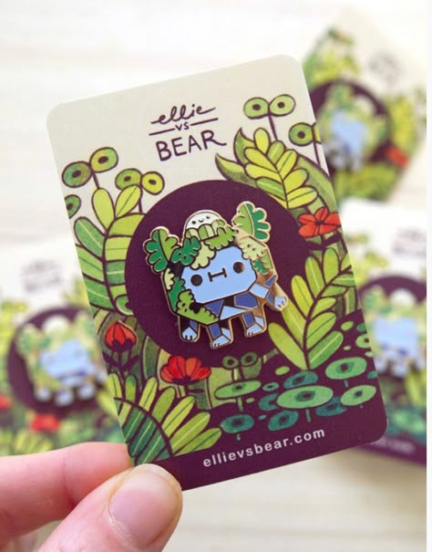 Enamel Pin Backing Card Design, Ellie Vs Bear, Enamel Pin Design, Game Card Design, Arte Do Kawaii, Enamel Pin Collection, Posca Art, Images Kawaii, 카드 디자인