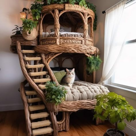 Cat Room Decor, Cat Patio, Cat Tree House, Diy Cat Tree, Cat House Diy, Cat Shelves, Cat Room, Cat Decor, Cat Diy