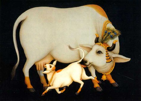 yadav history - image or cow and calf Cow And Calf, Cow Photography, Buddhist Art Drawing, Kerala Mural Painting, Cow Pictures, National Animal, Pichwai Paintings, Lord Ganesha Paintings, Tanjore Painting