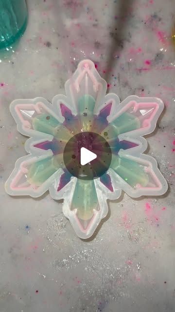 InspiredByMemms on Instagram: "Leftover resin makes for some fun color combos on this snowflake ornament. 🤩 

Resin: @artnglow save with code ‘INSPIRED’ !

#satisfying #satisfyingvideo #resinart #epoxyresin #inspiredbymemms #giftideas #resinjar #resinpour #fyp #artnglow #resinartist #artistsoninstagram #resindemolding #resintok #epoxy #resindish #resin #resina #resinpour #resincrafts #resinobsession #resinofinstagram #stashjar #custom #holidaygifts #ornaments #snowflakes" Snowflake Resin Ornament, Resin Snowflake Ornament, Resin Christmas Ornaments Diy, Resin Ornaments Diy, Christmas Resin Ideas, Resin Snowflakes, Fun Color Combos, Resin Christmas Ornaments, Resin Ornaments