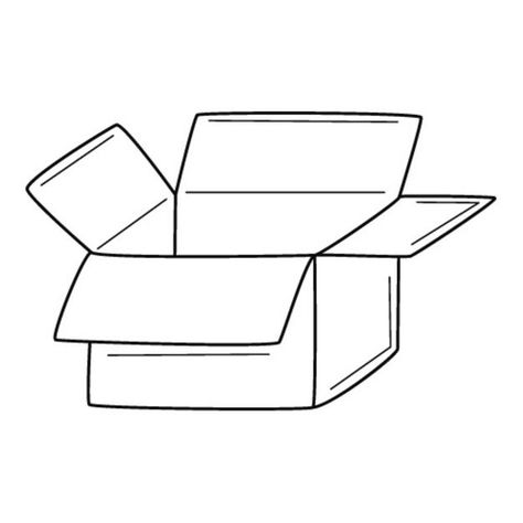 Simple Box Drawing, Cardboard Box Tattoo, Open Box Drawing, Cardboard Box Drawing, Box Doodle, Cube Tattoo, Box Outline, Ornate Tattoo, Box Drawing