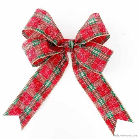 How to Make a Bow for a Wreath - Easy! How To Tie A Bow, Burlap Bow Tutorial, Making Bows For Wreaths, Bow Making Tutorials, Diy Wreath Bow, Christmas Bows Diy, Christmas Wreath Bows, Homemade Bows, 달력 디자인