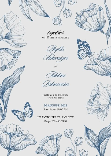 Templates Blue Wedding Invitations Elegant, Baby Perfume, Ketubah Art, Digital Invitations Design, Wedding Ceremony Invitations, Easy Photography Ideas, Chocolate Wedding Favors, Luxury Invitation, Invitation Floral