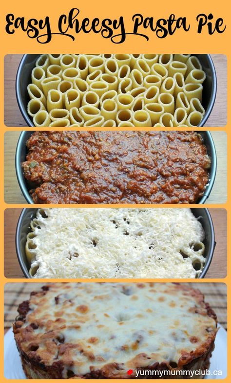 Cheesy Rigatoni Pie, Rigatoni Pasta Pie Springform Pan, Stuffed Rigatoni Pie, Rigatoni Pie Recipes, Pasta Rings Recipes, Pasta Pie Recipe, Rigatoni Pasta Pie, Easy Cheesy Pasta, Rigatoni Pie