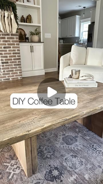 Katie Sharpe | DIY Tutorials | Home Decor | Interior Design on Instagram: "Simple DIY Coffee Table Build

You can turn three boards into a coffee table! 
This diy project is simple and budget friendly! It’s been one of my favorite builds so far!

Check out my coffee table highlight for the full tutorial!

Comment SHOP for the links to the materials I used! 

#diycoffeetable #coffetable #coffeetablebuild #buildit #designbuild #diybuild #moderndecor #modernmeetsrustic #rusticdecor #simplediy #diytutorial #furnituretutorial #simpletutorial #powertools #powertool #diyforlife #furniturebuilder #earthytones #livingroomstyle #livingroomfurniture #livingroomdesign #neutrallivingroom 

Minimalist home decor, rustic decor, living room styling, diy tutorials, furniture build, living room styling, ear Rustic Decor Living Room, Cabin Basement, Livingroom Table, Living Room Styling, Furniture Build, Tennessee House, Table Build, Room Styling, Table Making