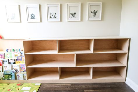 Unstyled toy shelf Diy Toy Shelf Storage, Diy Toy Shelves, Toy Shelf Diy, Montessori Shelf Diy, Diy Toy Shelf, Toy Shelf Organization, Ikea Wooden Shelves, Book Shelf Diy, Montessori Toy Storage