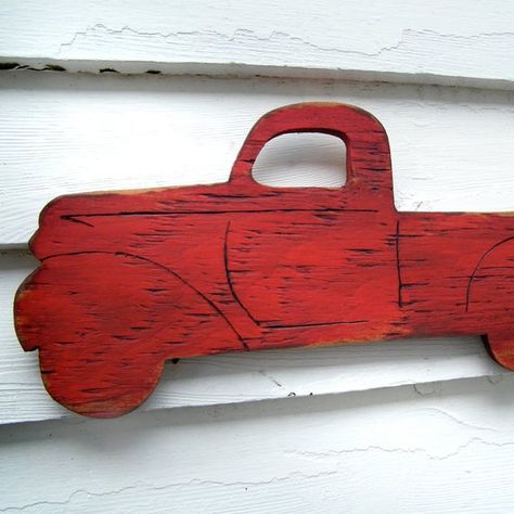 Truck Wall Art, Red Pickup Truck, Boy Room Wall Decor, Welded Art, Red Truck Decor, Truck Signs, Southern Pine, Red Wall Art, Metal Tree Wall Art