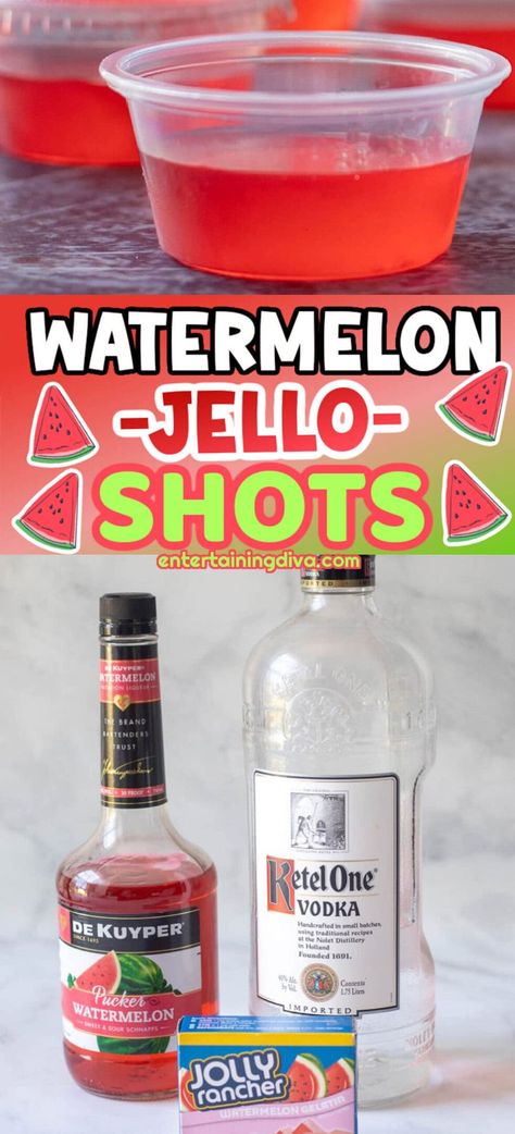 Easy Watermelon Jello Shots | Red Jello Shots Watermelon Jello Shots Vodka, Best Jello Shot Recipes 4th Of July, How To Make Jello Shots With Vodka, Jolly Rancher Jello Shots, Jolly Rancher Jello, Watermelon Jolly Rancher, Watermelon Jello Shots, Blue Jello Shots, Making Jello Shots