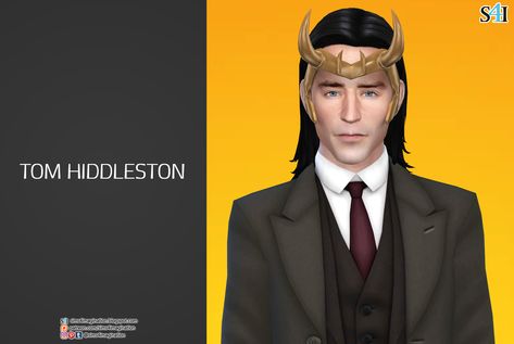 Sims 4 Loki Cc, Tom Hiddleston Hair, Sims Background, Background Characters, Sims 4 Cas, Sims Mods, The Sims 4, Sims Cc, Tom Hiddleston