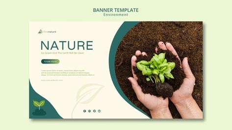 Hands holding seedlings banner template | Free Psd #Freepik #freepsd #banner #mockup #green #world Gardening Infographic, How Plants Grow, Banner Mockup, Inspiration Designs, Small Eggplant, Infographic Layout, Planting Potatoes, Soil Texture, Email Template Design