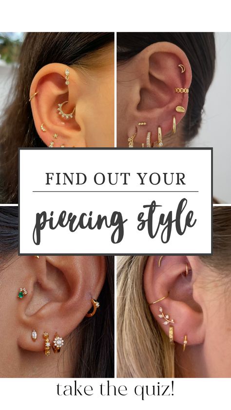 Earing Arrangements On Ear, Where To Pierce Your Ear, Ear Piercing Ideas Both Sides Simple, Cartalige Ear Piercing Ideas, Ear Curation Both Ears, Ear Party Inspiration, Ear Stacking Ideas Both Ears, Right And Left Ear Piercings, Balanced Ear Piercings