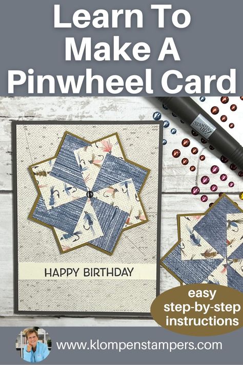 Dive into the world of paper crafting with our pinwheel card tutorial! This simple yet impressive project is a great way to use up leftover patterned papers and add a unique touch to your handmade cards. Check out our video tutorial for easy-to-follow instructions! Paper Piercing, Mosaic Cards, Quilt Pattern Cards, Pinwheel Cards Tutorial, Pinwheel Cards Handmade, Homemade Cards Ideas Easy, Pinwheel Tower Card Tutorial, Pinwheel Cards, Quilt Cards Handmade