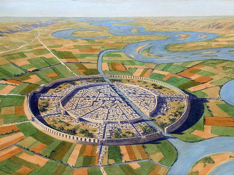 Mari: The world's largest city in 2400 BC Ancient Jericho, Ancient Mesopotamia, Fantasy City, Fantasy Places, Ancient City, Fantasy Map, Grand Palais, Ancient Architecture, Mesopotamia