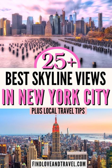 Looking for the best views in NYC? Make sure to check out these viewpoints in New York City to see the Manhattan skyline for photos all by a local New Yorker! New York City Travel | NYC Skyline | NYC photos | NYC views | NYC photography | New York City things to do in | New York Skyline photos | Empire State Building views | New York City Inspiration | Best views in New York | NY Skyline | Brooklyn Bridge | new york aesthetic | Manhattan Night lights | New York NY | Free things to do in NYC #NYC Places To See In New York City, Best Views In Nyc, New York City Sightseeing, Skyline Photos, New York City View, Manhattan Night, Instagramable Places, Ny Skyline, Empire State Building View