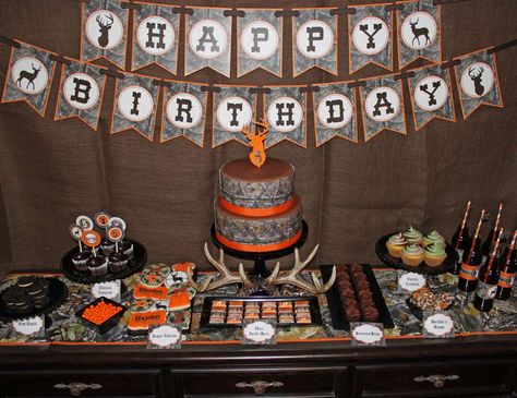 Camo deer Hunting  / Birthday "Hayden's Camo Birthday Party" | Catch My Party Camo Birthday Decorations, Deer Hunting Birthday Party, Hunting Birthday Party Decorations, Deer Hunting Birthday, Deer Birthday Party, Hunting Birthday Party, Camo Birthday Party, The Hunting Party, Camo Party