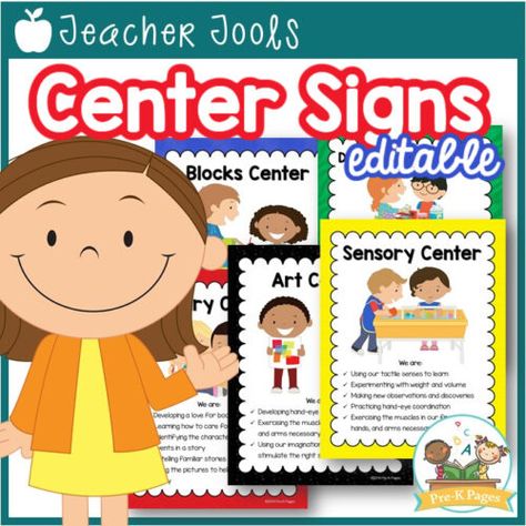 Classroom Signage, Classroom Center Signs, Preschool Center Signs, Labels For Classroom, Preschool Labels, Nature Preschool, Free Classroom Printables, Pre K Pages, Block Building