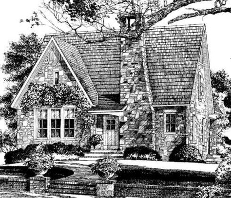 Stone Cottage House Plans | Standout Stone Cottage Plans . . . Compact to Capacious! Stone Cottage House Plans, English Cottage House Plans, Stone House Plans, Cottage Exteriors, Southern Living House Plans, Cottage Floor Plans, Stone Cottages, Storybook Cottage, Southern House Plans