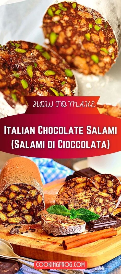 Chocolate Salami Recipe, Salami Recipe, Italian Baking, Chocolate Salami, Salami Recipes, Vanilla Tea, Italian Chocolate, Ricotta Cake, Italian Dessert