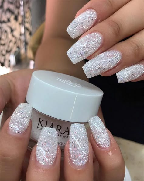 What Are Dip Powder Nails? Benefits, Best Kits, and More Sns nails Safe Nails, Nails New Year, Sns Nails Colors, Sky Nails, White Glitter Nails, Sns Nails, Dip Nails, Nail Dip, Bride Nails