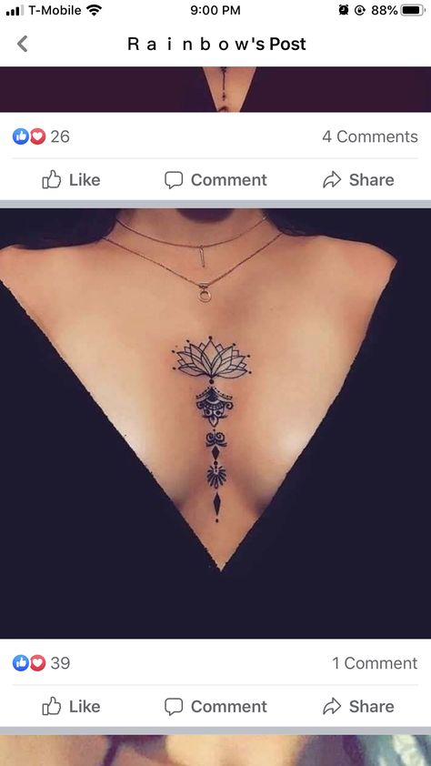 Chest Bone Tattoo Female, Inner Chest Tattoos For Women, Breast Bone Tattoos For Women, Upper Breast Tattoo For Women, Tattoo Ideas Female Between Breast, Tattoo Ideas Between Breast, In Between Chest Tattoo Female Black, Breast Bone Tattoo, Tattoos In Between Breast