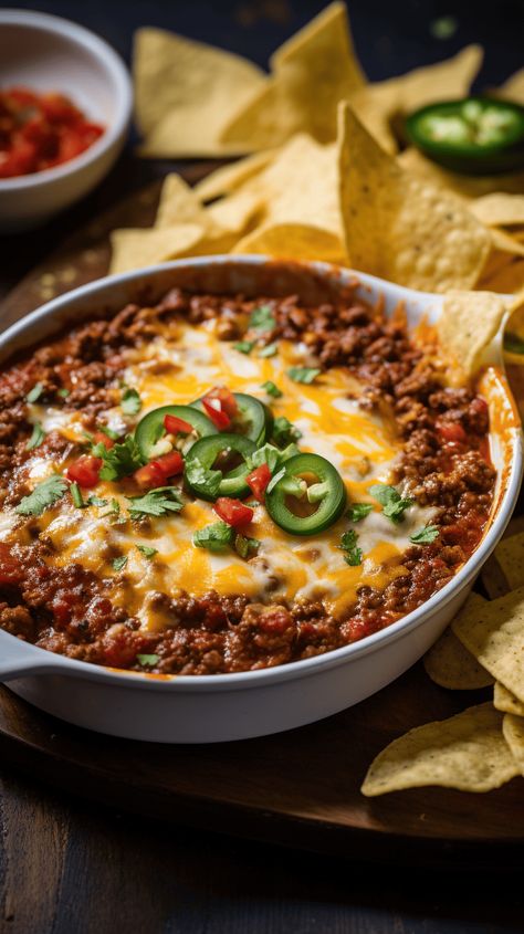 This Hormel chili dip is cheesy, delicious, and can be made with only three ingredients. It also takes just 5 minutes to make! Whip this dip up today for an appetizer the entire family will love. Hormel Chili Dip, Chilis Inspired Recipes, Chili Without Beans, Hormel Chili, Craving Carbs, Leftover Chili, Chili Cheese Dips, Chili Dip, Spicy Dip