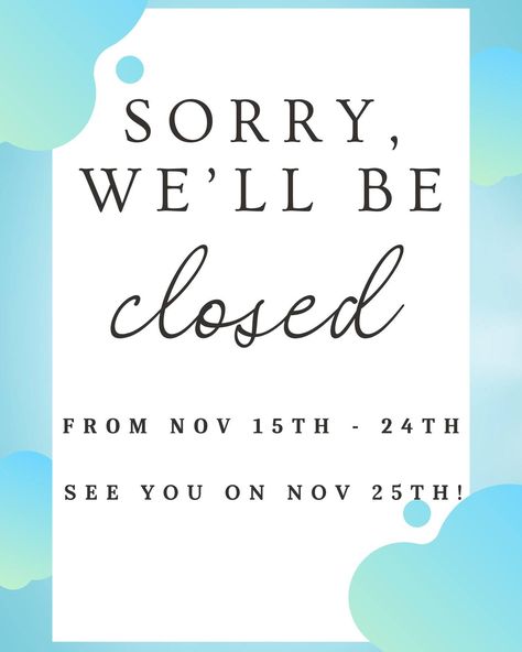 📢 Temporary Office Closure Notice 📢 Dear Valued Customers, We would like to inform you that Pearl Artistry will be temporarily closed from November 15 to 24, 2024. Our office will reopen on November 25, 2024, to serve you with the same love and dedication. Thank you for your understanding and support! 💕 — Pearl Artistry Team Temporarily Closed, Same Love, Thank You, Quick Saves