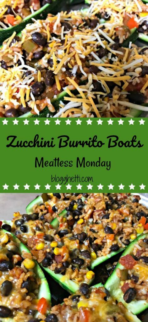 Burrito Boats, Authentic Mexican Dishes, Zucchini Healthy, Mexican Zucchini, Black Beans And Rice, Meatless Monday Recipes, Zucchini Boats, Wheat Pasta, Beans And Rice