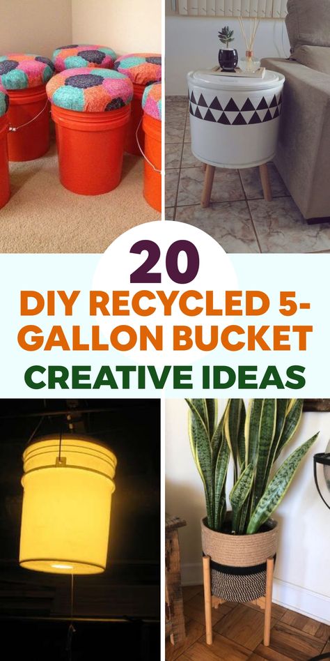 Discover cost-effective storage solutions by upcycling 5-gallon buckets into practical organizers for every room in your home. Whether you need a tidy place for kitchen utensils or a neat bin for toys, our step-by-step DIY ideas will inspire you to declutter and arrange your spaces with flair. Embrace a wallet-friendly storage transformation now! Diy Paint Bucket Ideas, Paint Bucket Ideas, Room Declutter, Compost Bucket, Diy Bucket, Projects For Home, 5 Gallon Buckets, Old Bucket, Bucket Ideas