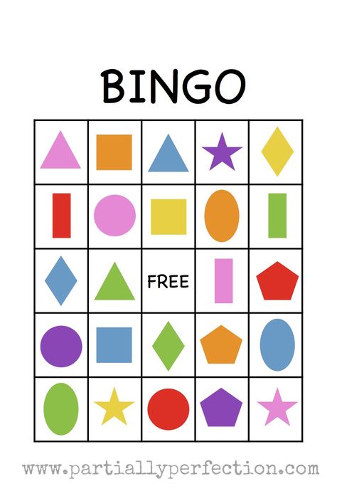 This printable Shape Bingo is great for preschoolers learning their shapes and colors. It’s equally fun for older kids who … Shape Bingo, Bingo Printable Free, Preschool Jobs, Reception Maths, Math Bingo, Preschool Shapes, Preschool Supplies, Camp Table, Bingo Sheets