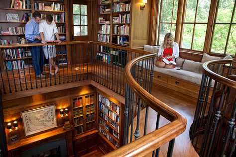 Dan Rubin library by Numismatic Bibliomania Society, via Flickr Two Story Library, Reading Rooms, Home Office Library, Library Inspiration, Dream Library, Beautiful Library, Library Room, Home Library Design, Home Libraries