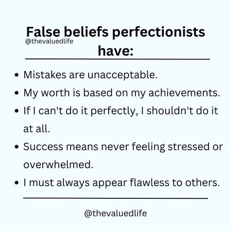 These are common false beliefs that perfectionists tend to have. Self-awareness is the first step to healing your unhealthy perfectionists tendencies. When you notice these false beliefs popping up in your head, I challenge you to question these beliefs. 🌟Get your FREE Perfectionist Anti-Procrastination Productivity Toolkit - click the link in my bio🌟 #perfectionist #perfectionism #perfectionisoverrated #striveforprogressnotperfection #mindfulproductivity #mindfulproductivityplanner #impe... Anti Procrastination, False Beliefs, Productivity Coach, Perfectionism, Productivity Planner, Healing Journey, Self Awareness, Your Head, First Step